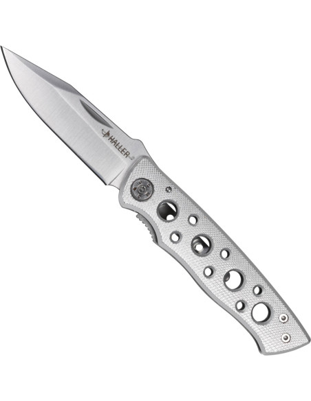 Silver pocket knife with pierced...