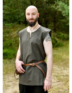 Medieval sleeveless tunic model Clement, olive green