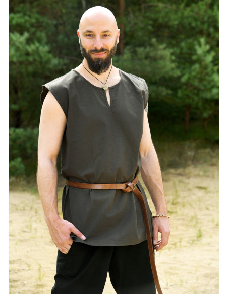 Medieval sleeveless tunic model...