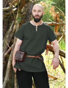 Medieval short sleeve tunic, Sigmund model, olive green