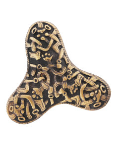 Viking brooch with clover fibula in brass