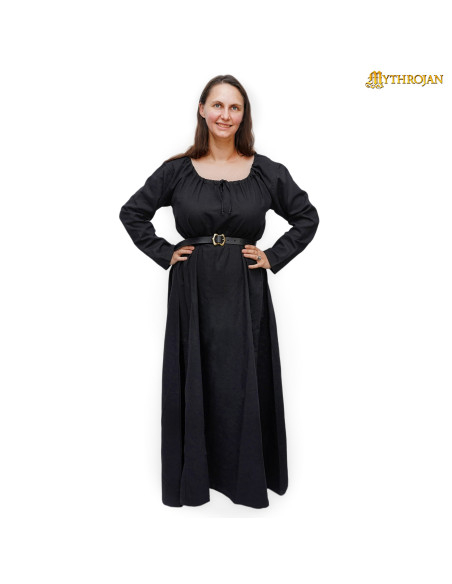 Long medieval dress model Maiden, black