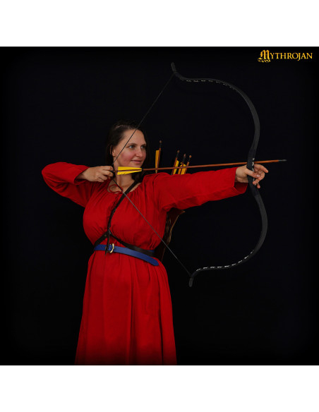 Long medieval dress model 'Maiden', red