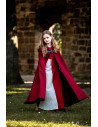 Long medieval children's cape model Agnes, red color