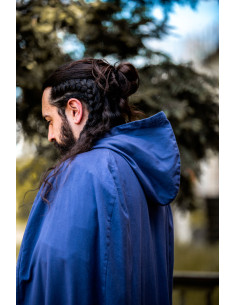 Long blue medieval cape 2