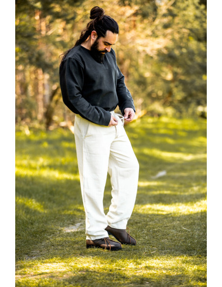 Dirk medieval pants, natural white color