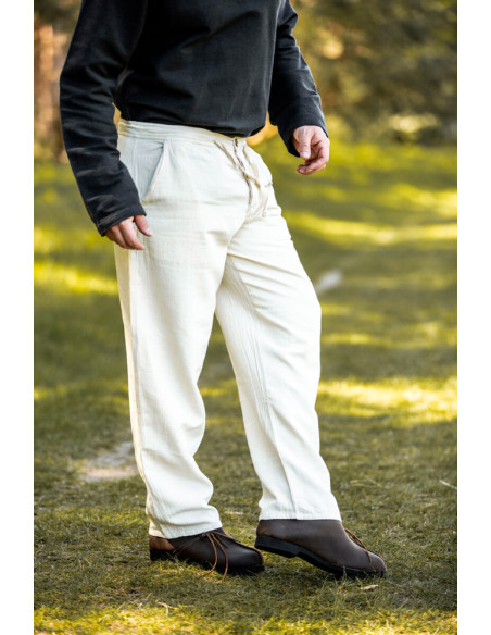 Dirk medieval pants, natural white color