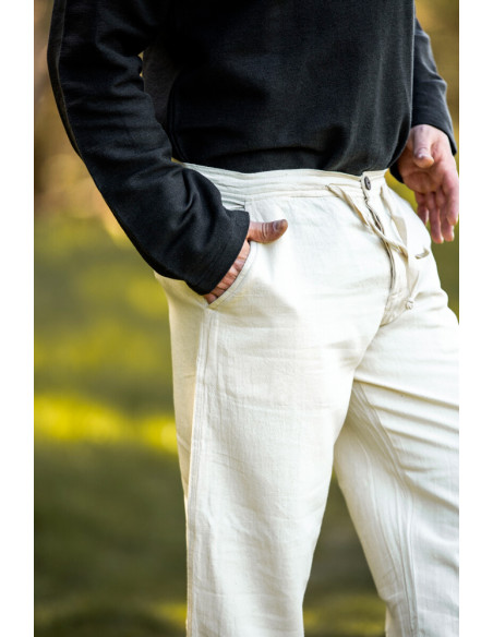 Dirk medieval pants, natural white color