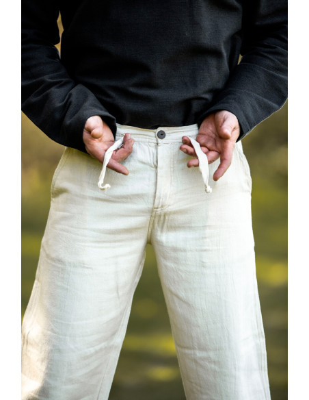 Dirk medieval pants, natural white color