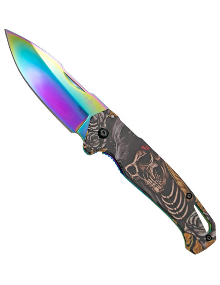 Third tactical knife 3D rainbow skull...