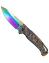 Third tactical knife 3D rainbow skull design (20.3 cm.)