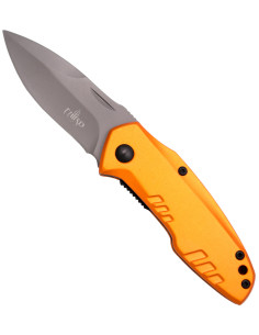 Third tactical knife with orange handle (15.4 cm.)
