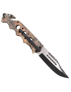 Third tactical knife skull design, wood color (21.2 cm.) 2