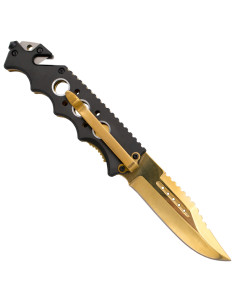 Third tactical knife skull design, gold (21.2 cm.) 2