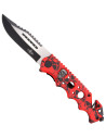 Third tactical knife, skull design, red (21.2 cm.)