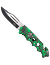 Third tactical knife, skull design, green (21.2 cm.)