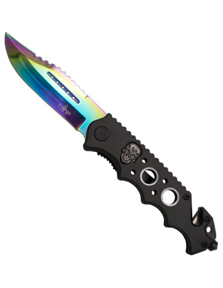 Third tactical knife rainbow skull...