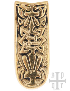 Viking brass belt tip for decoration