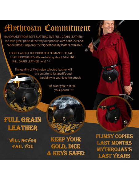 Viking-medieval leather belt bag in...