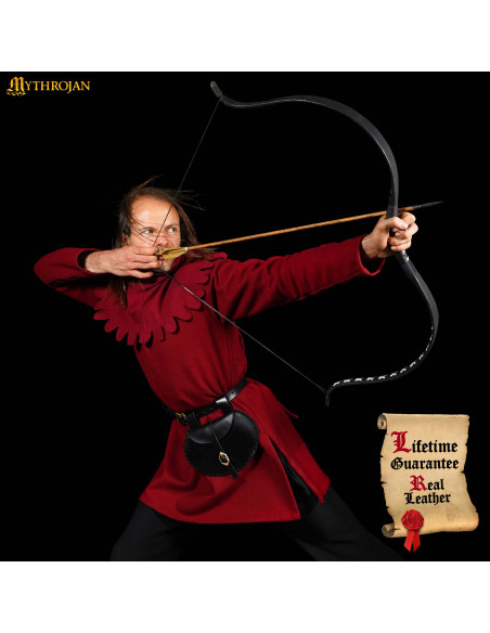 Viking-medieval leather belt bag in...