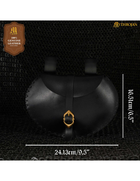 Viking-medieval leather belt bag in...