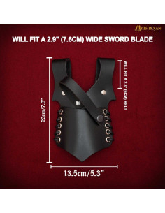 Baldric for swords and daggers in black (21.5 x 12.7 cm.) 2