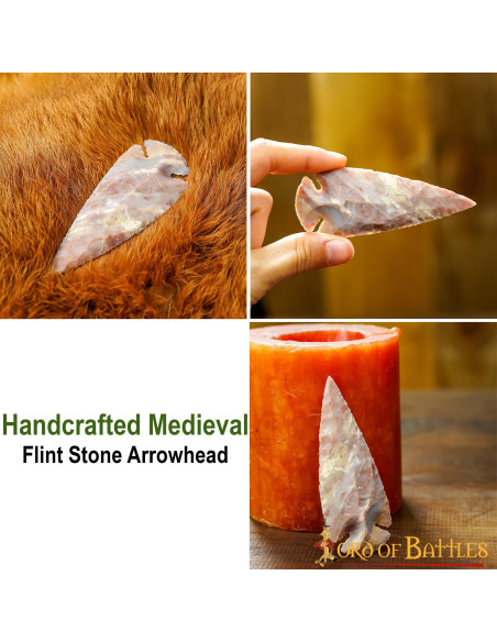 Handmade flint stone arrowhead,... Handmade flint stone arrowhead,...