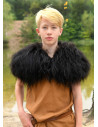 Viking shoulder pads for children in black sheepskin