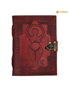 Medieval handmade leather diary Goddess model