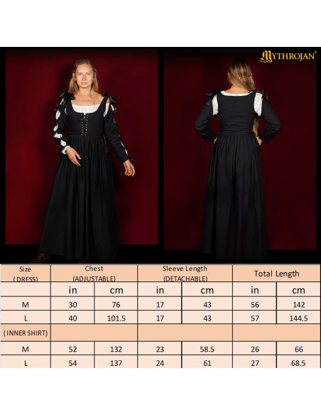 Irish Medieval Renaissance Dress, Black