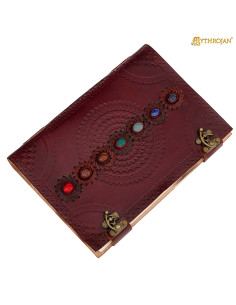 Medieval handmade leather diary Sevenstone model