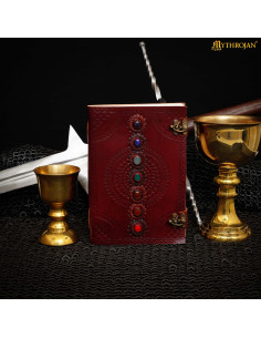 Medieval handmade leather diary Sevenstone model 2