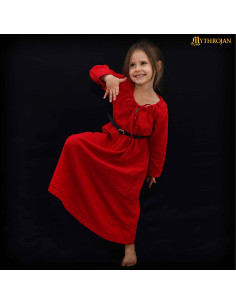 Medieval dress for girls, Maiden model, red color 2