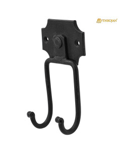 Medieval wrought iron wall mount for swords