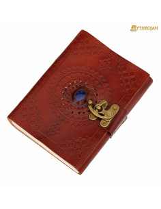 Handmade medieval leather journal with embossing