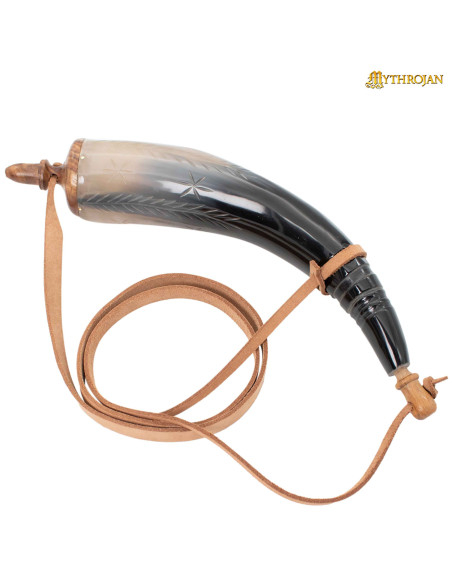 Medieval authentic horn powder flask...