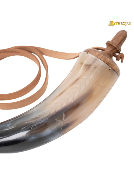 Medieval authentic horn powder flask...