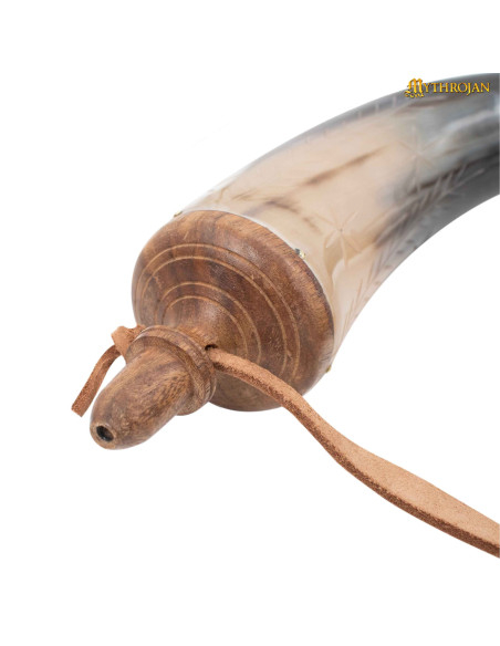 Medieval authentic horn powder flask...
