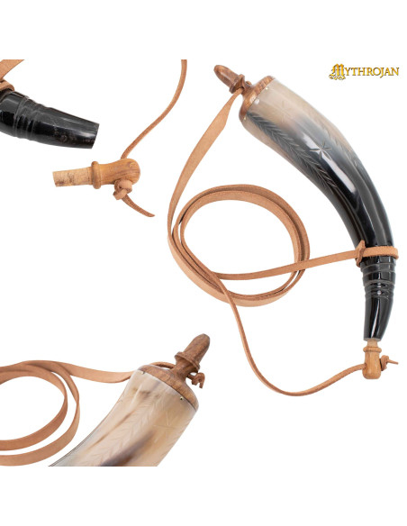 Medieval authentic horn powder flask...