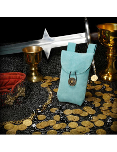 Medieval Renaissance Alms Bag, Light Blue 2