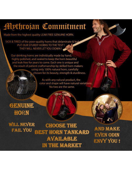 Medieval Drinking Jug Triple Horn of...