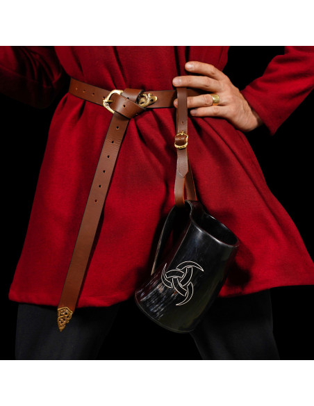 Medieval Drinking Jug Triple Horn of...