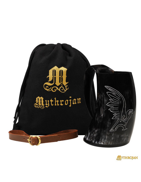 Medieval drinking jug raven design...