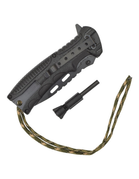 SCK tactical knife with rope and lighter