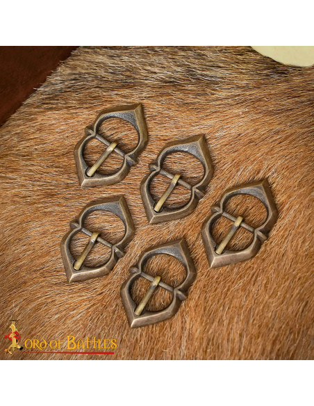 Set of 5 aged buckles for armor straps Set of 5 aged buckles for armor straps