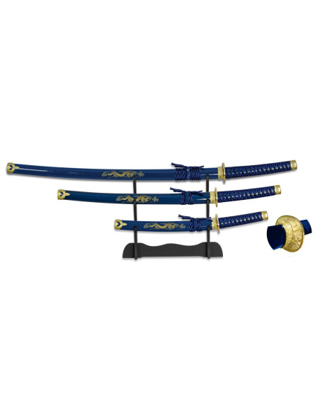 Katana, Wakizashi and Tanto red with...