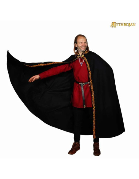 Medieval wool cape with decorated...