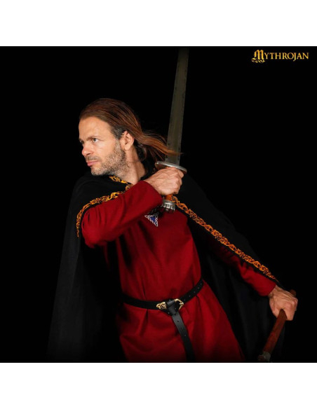 Medieval wool cape with decorated...