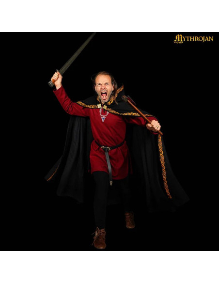 Medieval wool cape with decorated...