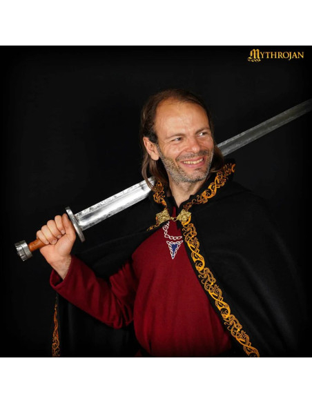 Medieval wool cape with decorated...